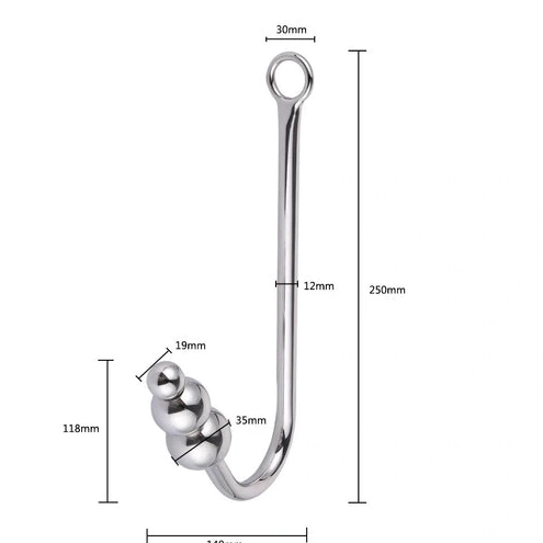 Anal Hook with Beaded Elegant and Cuffs Collar 5334 0916